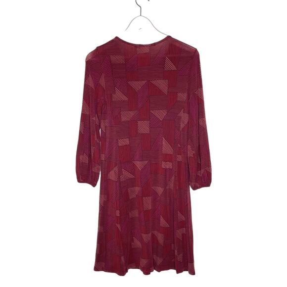 Gudrun Sjoden NWT Sz XS Maroon & Brick Red Striped Geometric Stripe Tunic Dress - Picture 10 of 10